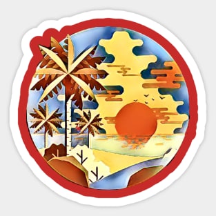 Palm Desert Sunset (round sphere) Sticker